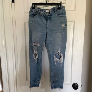 Abercrombie & Fitch High-Rise Light Blue Distressed Jeans